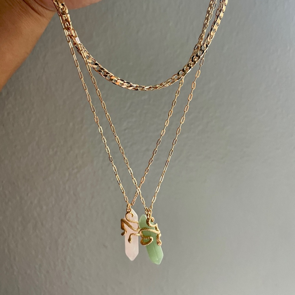 18k Gold Plated Double Crystal Stack